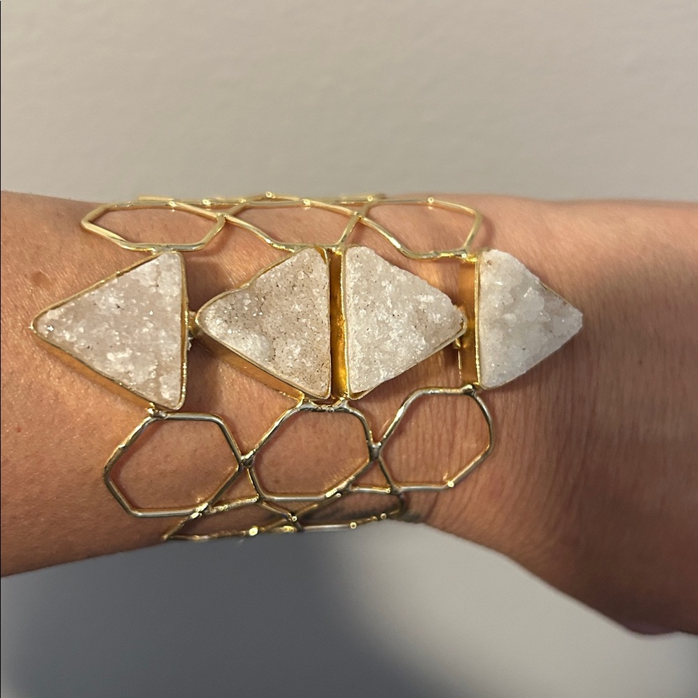 Druzy geometric cuff NWOT